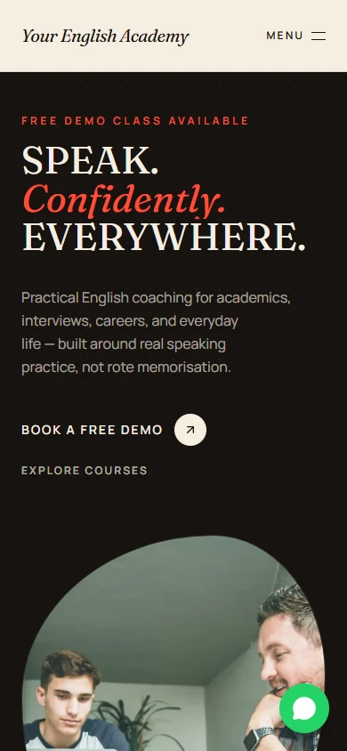 English Coaching mobile website