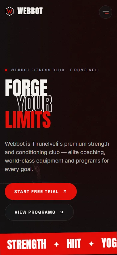 Gym mobile website