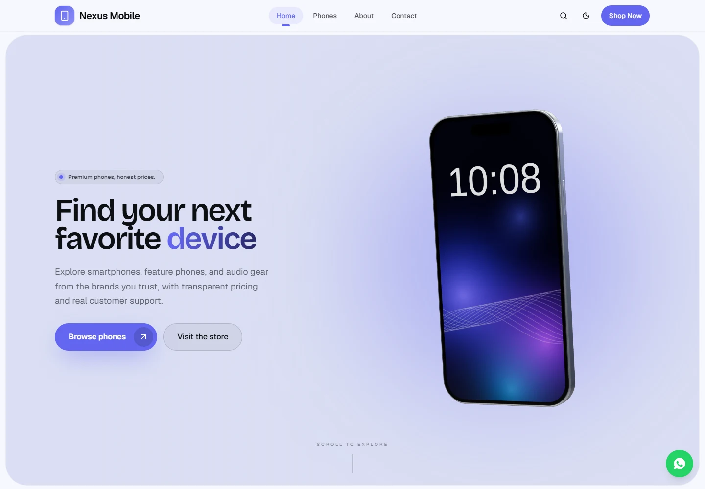 Mobile Store desktop website